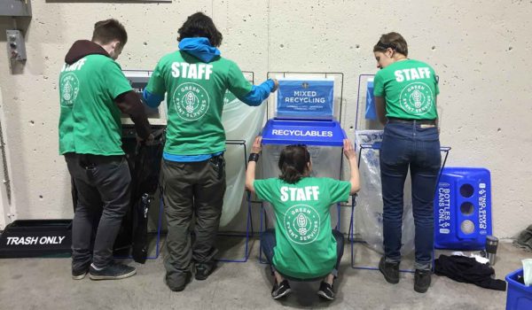 green_event_services_calgary_work_with_us_green_bin_set_up_comicon waste diversion bin set up green event services calgary